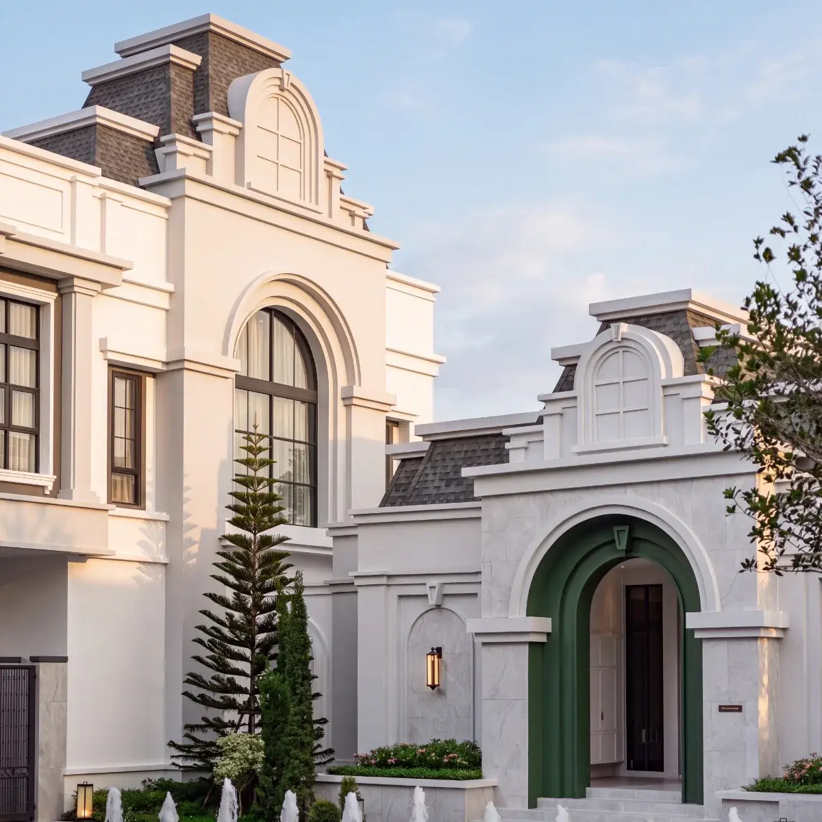 European-inspired luxury residence facade in Bangkok