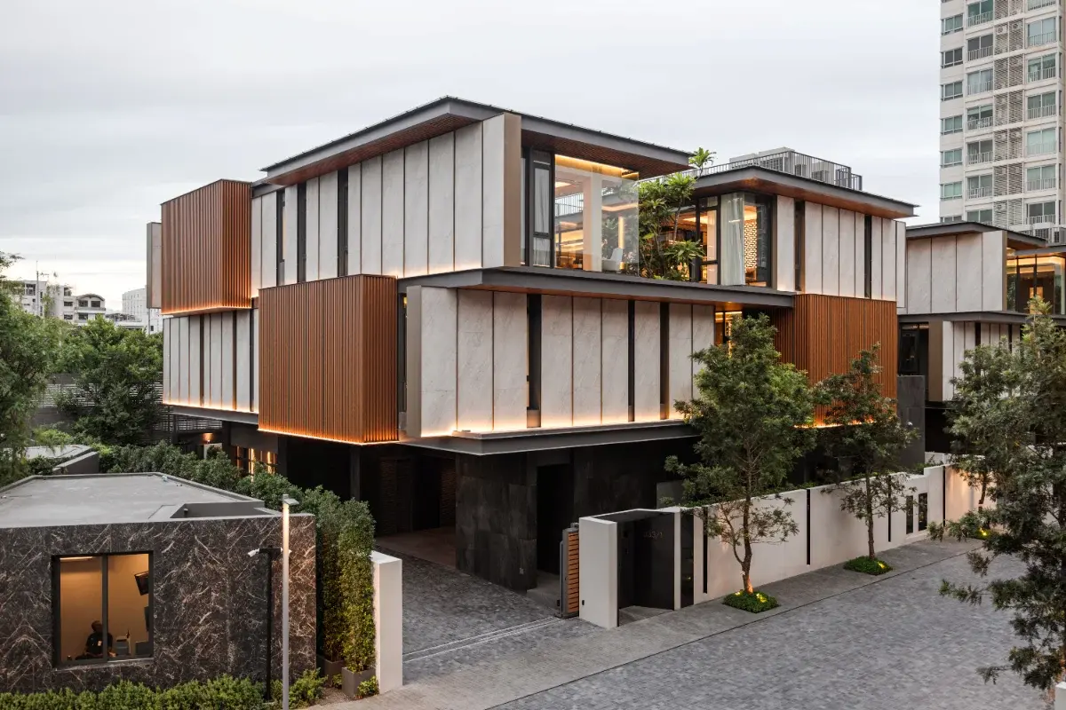 Contemporary timber and stone residence in Bangkok
